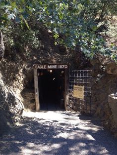 the entrance to eagle mine, located in an area that is very rocky