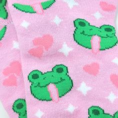 These little froggy faces are here to keep your feet warm! These socks feature little froggie faces (happy, mad and sad!) and are the PERFECT shade of baby pink! Socks are one size & fit most US Women's size feet! These socks fit comfortably on both a US Women's size 13 (11 men's!) and a US Women's size 8 (6.5 men's!) These are ankle socks! Casual Super Soft Pink Socks, Cute Super Soft Socks For Playtime, Pink Socks For Playtime In Winter, Cheap Comfortable Pink Socks, Soft Pink Socks For Gift, Super Soft Pink Casual Socks, Pink Super Soft Socks For Gift, Cute Green Socks For Gifts, Playful Pink Socks For Gift