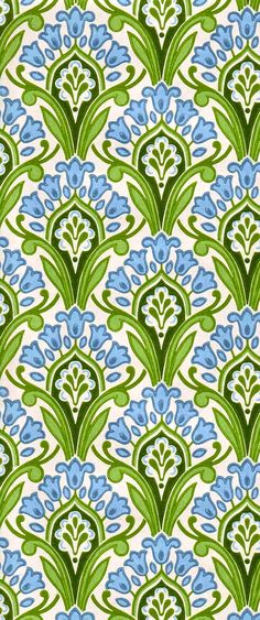 an old wallpaper with green and brown designs