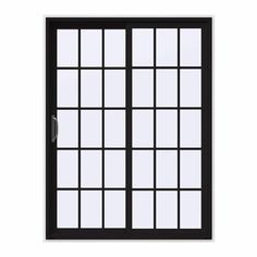 a black and white window with squares on it's glass door, isolated against a white background