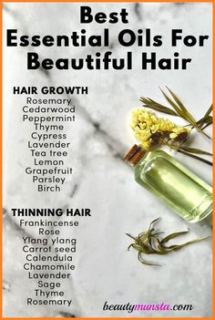 Best Essential Oils For Hair, Hair Growth Oil Recipe, Herbs For Hair Growth, Oils For Hair, Herbs For Hair, Hair Growth Foods, Hair Care Recipes, For Healthy Hair