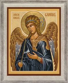 St. Gabriel Archangel by J. Cole | Catholic Christian Religious Art - Wall Framed Art - From your Trinity Stores crew. Greek Orthodox Icons, Arch Angel, Archangel Gabriel