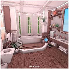 Bloxburg House Ideas Exterior Aesthetic, Bloxburg Kitchen Ideas No Advanced Placement, Aesthetic Bloxburg Bathroom Ideas, Bloxburg Large Bathroom Ideas, Cottage Bathroom Bloxburg, Cute Bloxburg Bathroom Ideas, Bloxburg Bathroom Sink Ideas, Blox Burg Bathroom Ideas