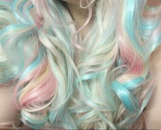 Pastel Mermaid Aesthetic, Pink And Mint Hair, Mermaid Hair Aesthetic, Dyed Hair Aesthetic, Pastel Mermaid Hair, Character With Blue Hair, Pastel Gyaru, Pastel Color Hair, Pink Green Fashion