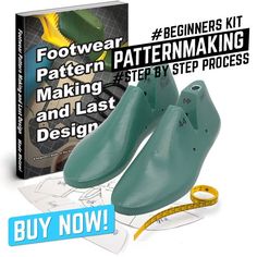 DIY Footwear Pattern Making Kit: GREAT FOR BEGINNERS! Follow the Step-By-Step process to make your own footwear patterns at home. Includes: 1. Softcover Book: Footwear Pattern Making and Last Design by Wade Motawi 2. Pair of shoe lasts: you choose your shoe size, SNF-1 last, see chart below 3. Shoemaker's measuring tape: 24in - 60cm 4. Cut-paper shoe pattern: the exact pattern shown in the book Shipping Flat Rate USPS Priority Mail Express $15.50 Ships fast from Carlsbad, California, USA. USA SH Shoe Pattern Template, Diy Footwear, Make Your Own Shoes, Shoe Maker, Paper Shoes, Book Pattern, Carlsbad California, Shoe Making, Window Grill