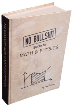 a book on math and physics with an image of a line going through the page