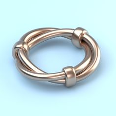 an image of a ring that is made out of gold colored metal on a blue background