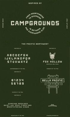 From rugged and rustic typefaces perfect for adventure-themed logos and posters, to hand drawn brush fonts for overlaying your next travel video - this collection has something for every project. Rustic Typeface, Camping Font, Nature Font, Adventure Branding, Sticker Design Inspiration, Travel And Adventure, Graphic Design Packaging, Nature Posters