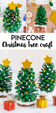 the pine cone christmas tree craft is ready to be made in minutes and it's perfect