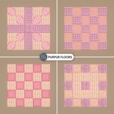 four different colored squares that have been made into some type of flooring pattern,