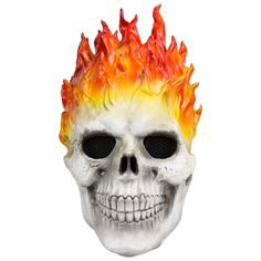 PRICES MAY VARY. 【What Can You Get?】Halloween skull mask for adults, easy to wear flame skull mask, wearing this demon mask, you will become the scariest guy at the costume party 【Skull Full Head Mask】Scary skull mask is made of natural latex material, non-toxic and skin-friendly, this elastic skull full-head mask fits comfortably and retains its shape perfectly 【Clear Vision & Good Breathability】Flame skull cosplay mask features with mesh eye design, the nostril opening allows for air circulati Ghost Rider Mask, Flame Knight, Ghost Knight, All Black Costumes, Scream Costume, Demon Costume, Mask Scary, Skeleton Mask, Demon Mask