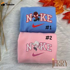 Embroidered Shirts - Teeneon Nike Embroidered Sweatshirt, Disney Nike, Flynn Rider, Cute Shirt Designs, Stitch And Angel, Gwen Stacy, Disney Beauty And The Beast, Cute Nikes, Nike Sweatshirts