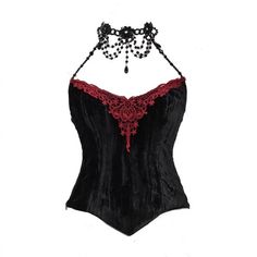 Burlesque Corset, Corset And Skirt, Velvet Corset, Corset Skirt, Red Corset, Velvet Clothes, Black Camisole, Half Skirt, Gothic Dress