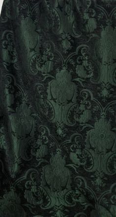 Art Nouveau Upholstery Fabric, Damask Pattern Design Fabrics, Textiles Aesthetic, Gothic Victorian Bedroom, Green Brocade Fabric, Green Fabric Texture, Arsenic Green, Opera Design, Gothic Fabric