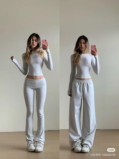 High Waist Sweatpants Outfit, Gray Leggings Outfit, Wide Leg Sweatpants Outfit, Grey Leggings Outfit, Soft Streetwear, Straight Leg Sweatpants, Sweatpants For Women, Wide Leg Sweatpants, Stockholm Fashion