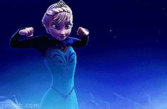 an animated frozen princess standing in front of a blue background with the words frozen on it