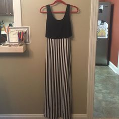 NWOT- Gianni Bini maxi dress- BOGO Crop top with skinny fit striped black and white bottom- never worn- size XS Gianni Bini Dresses Maxi Dresses Maxi, Maxi Skirt, Two Piece Skirt Set, Crop Top, Maxi Dress, Black White, Crop Tops, Black And White