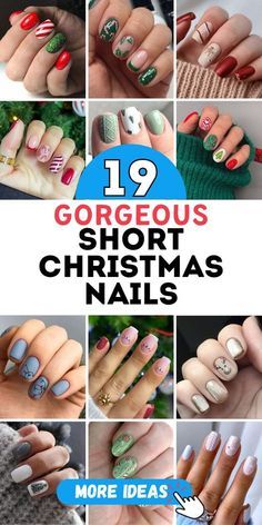 Short Christmas Gel Nails, Christmas Nail Ideas Holiday Simple, Short Christmas Nails, Nails 2025, Oval Nail, Christmas Nail Art Easy, Christmas Nail Ideas, Festive Manicure