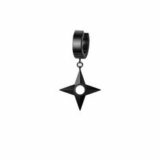 a black star charm hanging from a chain