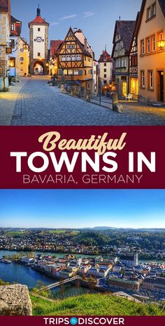 beautiful towns in bavarian germany with text overlaying the top and bottom right corner