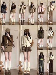 Kawaii Autumn Outfits, Korea Autumn Fashion, Korean Autumn Outfits, 겨울 치마 코디, Autumn Outfits In Korea, Korean Fashion Autumn