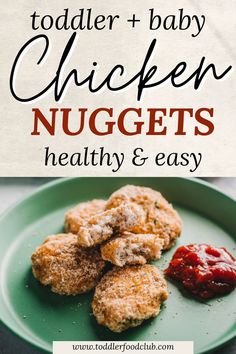 toddler and baby chicken nuggets Chicken Nuggets For Toddlers, Veggie Chicken Nuggets, Kids Chicken Nuggets, Homemade Baby Snacks, 12 Month Baby Food, Chicken Baby Food, Healthy Chicken Nuggets, Picky Toddler Meals