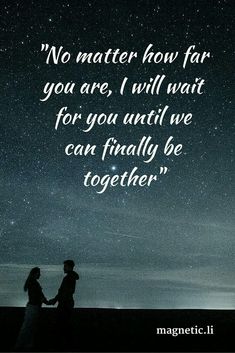 two people holding hands under the stars in the night sky with a quote written on it