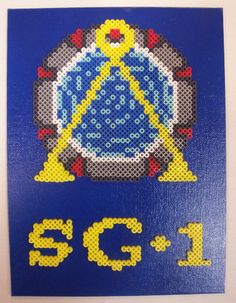 an image of a cross stitch pattern on a blue background with the word sg1