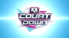 the logo for the mm count down competition is shown in pink and blue colors with white letters