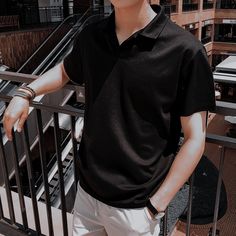 Polo Shirt Aesthetic, Husband Outfits, Korean Male Actors, Guys Fits, Man Outfit, 90s Fashion Men, Raven Cycle, Mens Trendy Outfits, Ulzzang Couple