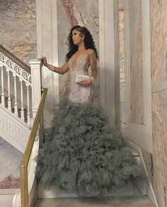 Prom Dresses Big, Crystal Prom Dress, Prom Photoshoot, Ruffle Prom Dress, Long Sleeve Evening Gowns