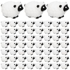 several black and white sheep are shown in the shape of an animal's head