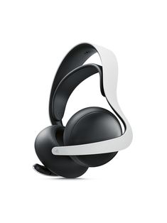 a pair of headphones sitting on top of each other in front of a white background