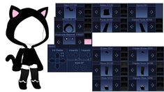 an image of a black cat character in the style of some sort of computer game