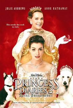 the poster for prince's diaries 2 royal engagement with two dogs and a man in