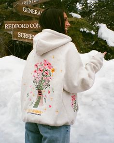 "Gift Giving" Oversized Lux Hoodie in Heather Gray Dandy Worldwide, Flower Hoodie, Cute Sweatshirts, Warm Hug, Birthday Wishlist, Cute Fits, Christmas Wishlist, Christmas Wishes, Preppy Outfits