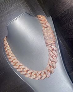 Buss Down VVS Moissanite Studded Rose Gold Plated Miami Cuban Link Chain For Men Rapper Chains, Vvs Diamond, Mens Chain Necklace, Jewelry Luxury, Expensive Jewelry, Diamond Chain, Jewelry Lookbook