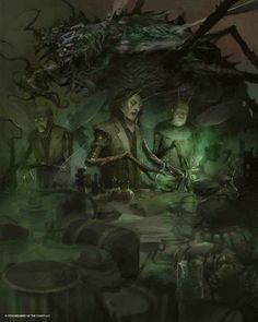 an image of a fantasy scene with people in the background