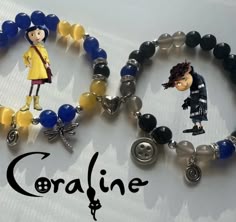 Matching Coraline Bracelets, Matching Character Bracelets, Movie Inspired Bracelets, Matching Braclet Ideas, Coraline Bracelet, Bracelets With Beads, Could Be Us