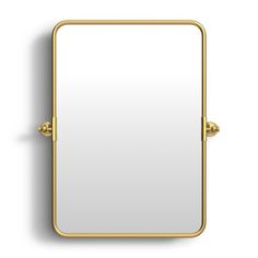 a gold framed mirror on a white wall