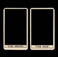 the moon and the sun are shown in two different frames, each with an individual's name on it