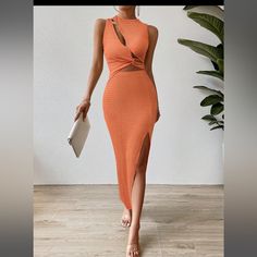 Orange Twist Front Maxi Dress Size Small. Brand New Never Worn. Very Stretchy. Orange Twist, Twist Front, Colorful Dresses, Twist, Maxi Dress, Brand New, Orange, Womens Dresses, Dresses