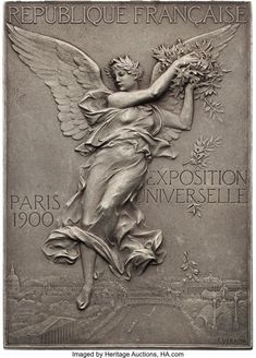 a plaque with an angel holding flowers in it's hands and the words republoue francaise