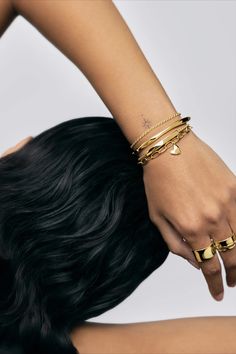 Irregular shaped accessories are all the rage, and the fluid form of this 18k gold vermeil bangle makes a divine statement. Also available in sterling silver. Bangles Making, Monica Vinader, Gold Vermeil, 18k Gold, Bangles