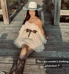 Fancy Vaquera Outfits, Western Dresses Photoshoot, Vaquera Outfits Dress, Western Outfits Women For Pictures, Wedding Dress And Cowboy Hat, Vaquera Outfit Mexican Photoshoot, Quinceanera Dresses Vaquero, Vaquera Wedding Outfit, Country Western Outfits For Women Party