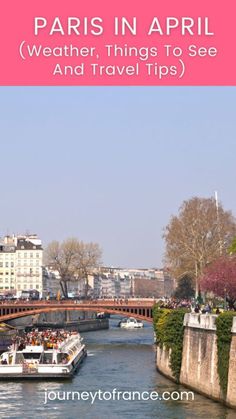 the seine river in paris, france with text overlay