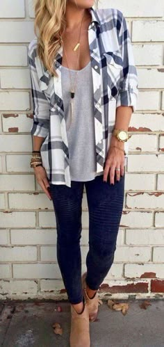 simple, casual, fall look More Plaid Shirts, Stitch Fix Inspiration, Fashion Over 40, Casual Fall Outfits, Fashion Streetwear, Stitch Fix Style