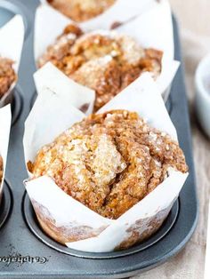 some muffins are sitting on a tray and ready to be eaten