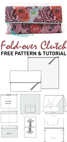 the foldover clutch pattern is shown with instructions to make it