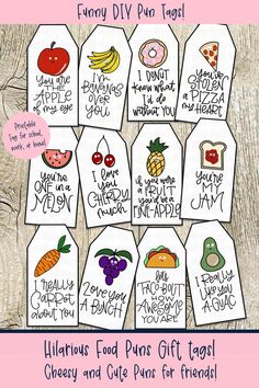 printable valentine's day gift tags for kids with fruit and veggies